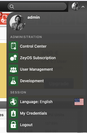 Admin Functions overview in the Control Center