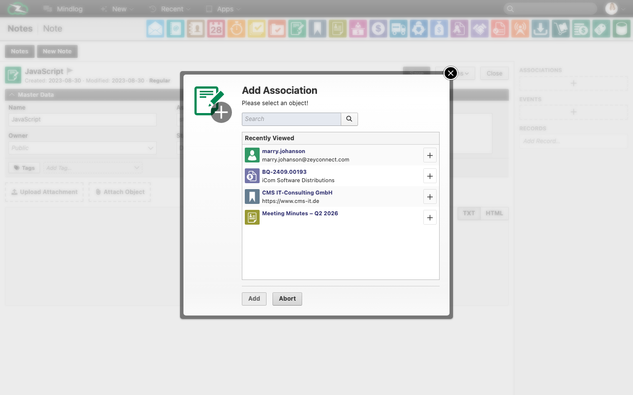 Add association