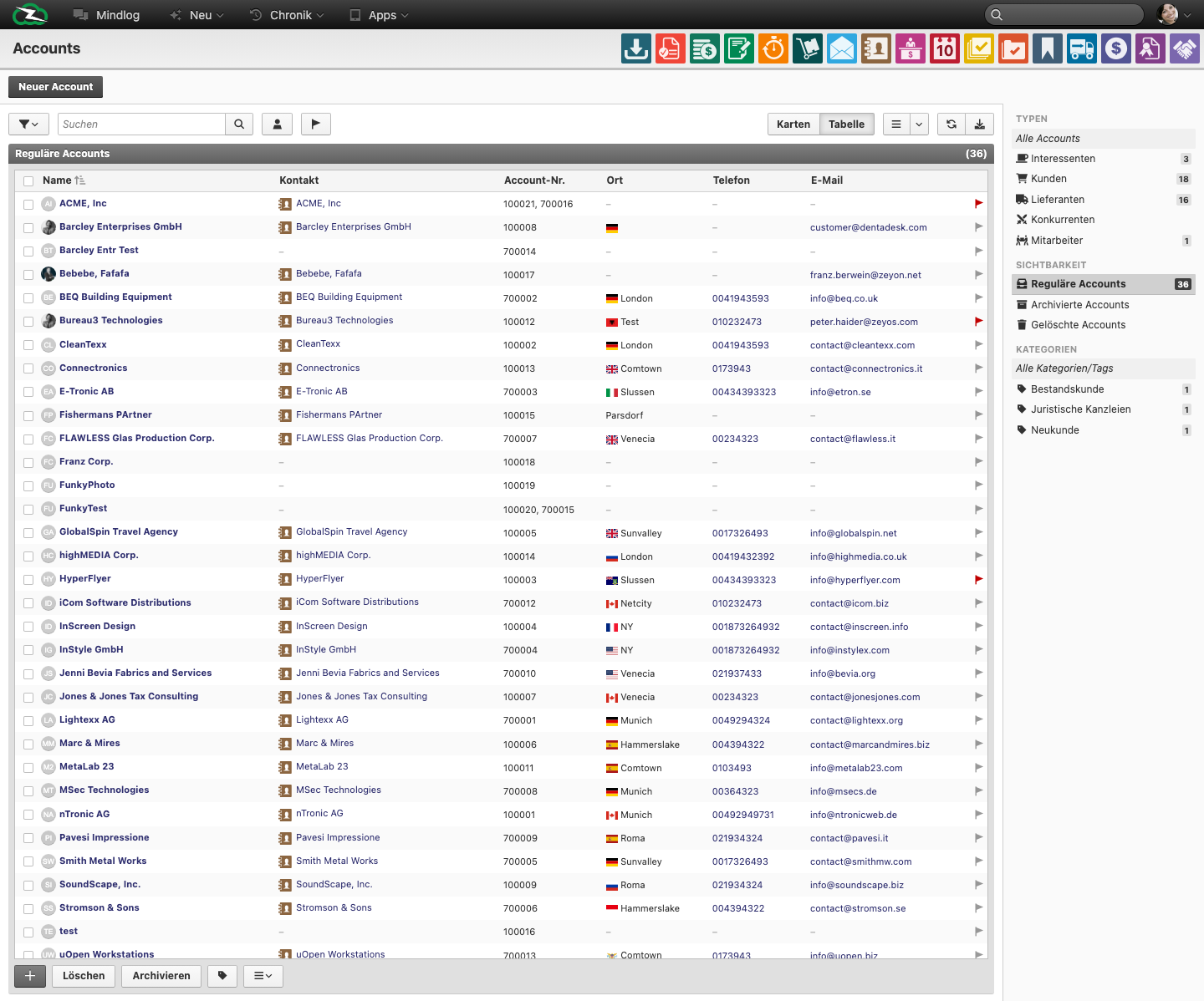 Live accounts overview