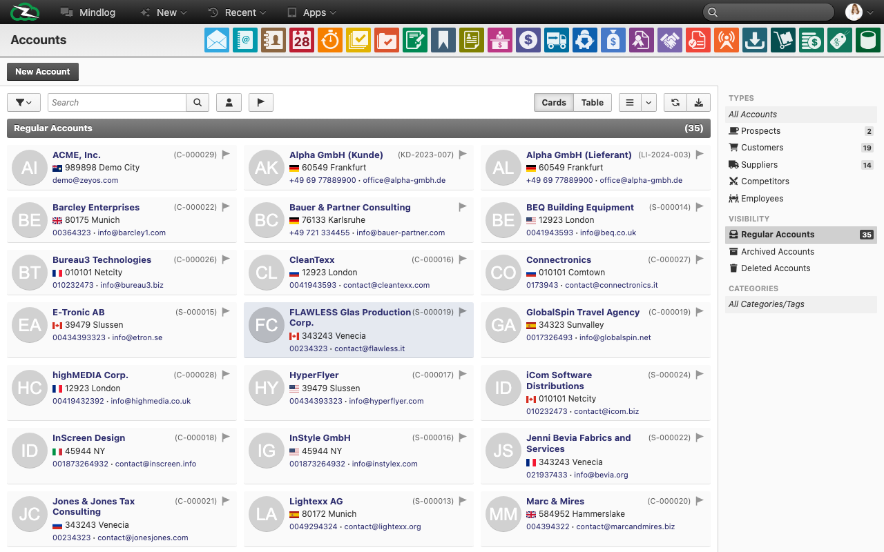 Live accounts overview