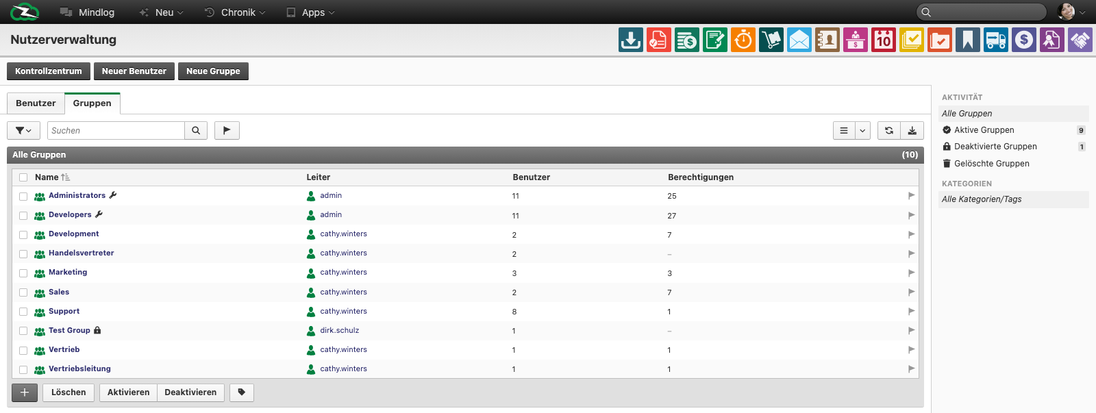 Live group overview