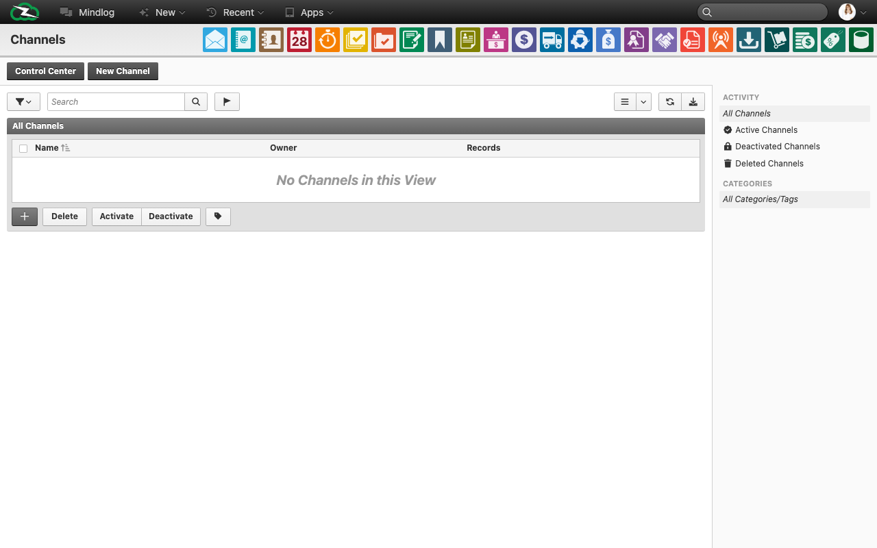 Live channel overview