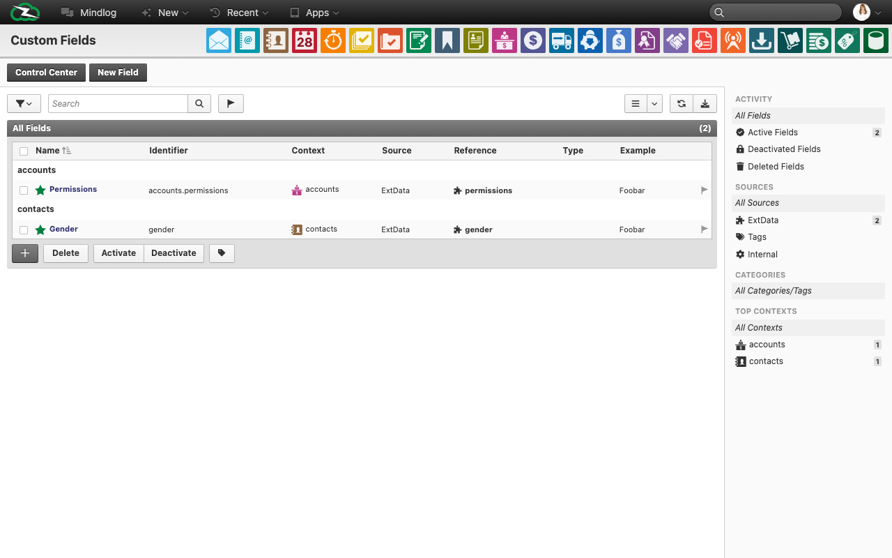 Live custom fields overview