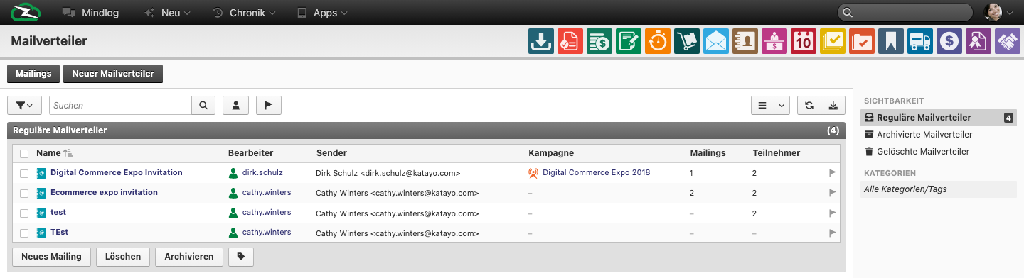 Live mailing-list overview