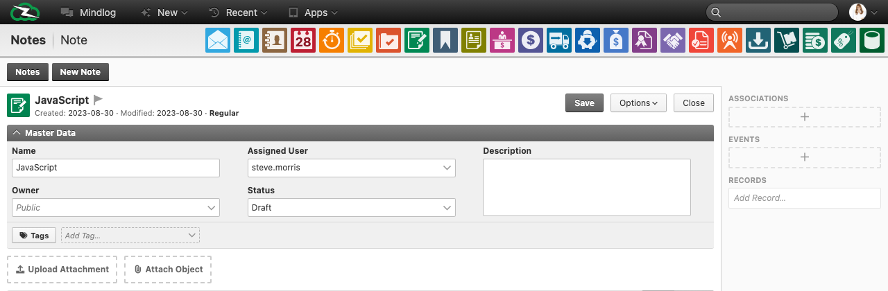 Status dropdown showing all available states: Draft, Feedback required, In revision, Awaiting approval, Final, and Obsolete