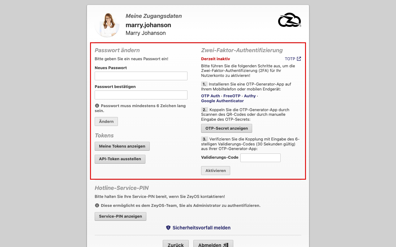 Zwei-Faktor-Authentifizierung einrichten mit QR-Code-Kopplung